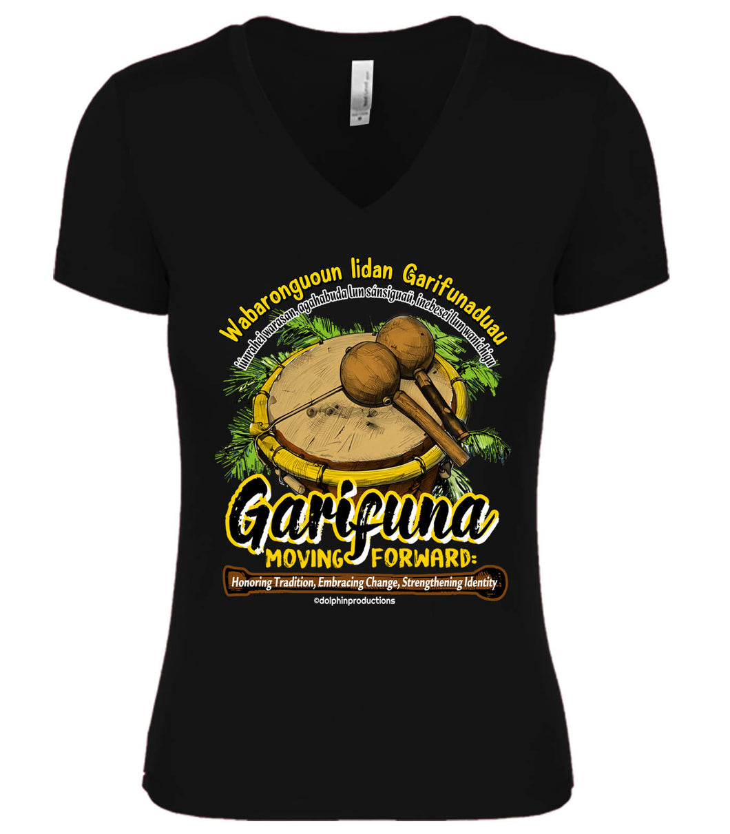 Garifuna Ladies V-neck (DRUM)